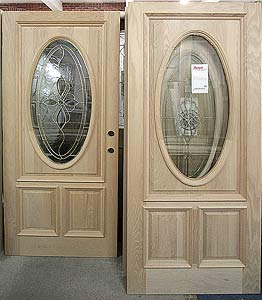 Photo of a lovely, leaded glass entry door