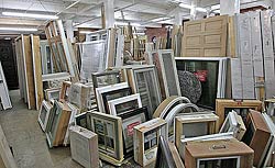 A photo of some windows and doors on the main floor.